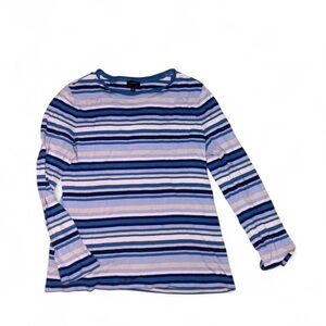 Blue Monochrome 2000’s Talbots Long Sleeve Striped Tee